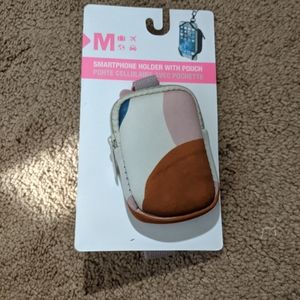 Smartphone holder with pouch